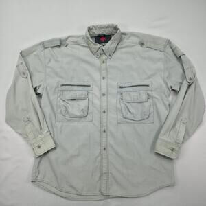 Suisse Sport Shirt Mens Large Fishing Hiking Utility Button Up Outdoor Vented